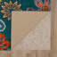 Tapis bleu sarcelle à motif floral Kamberk-475723144