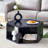 Hexagonal MDF Coffee Table, Characteristic Pattern Stickers, Multi-Hole Design To Give More Storage Space