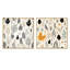 William - ensemble de 2 collages carrés botaniques abstraits-101849581-101849579