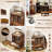 Record Player Stand Rolling Turntable Stand with Drawer and Lockable Wheels, Holds 150 Albums for Living Room Bedroom-130042650