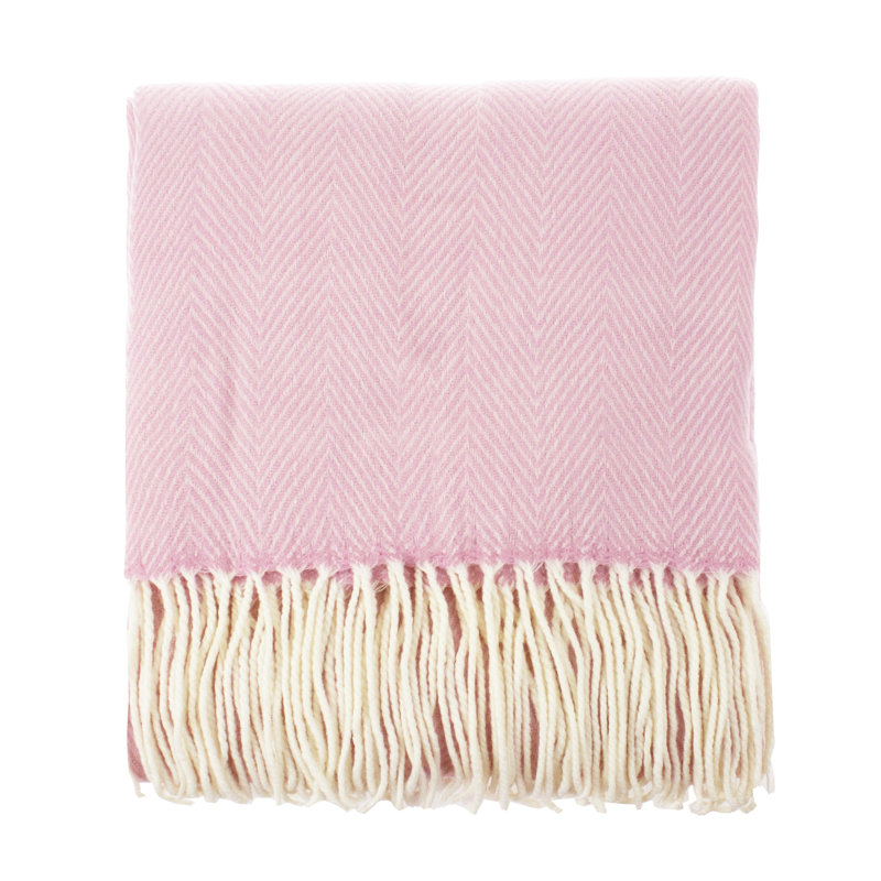 Jeté à franges Aqua, Rose