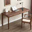 Brown Rectangular Solid Wood with 2 drawers desk-1907888220