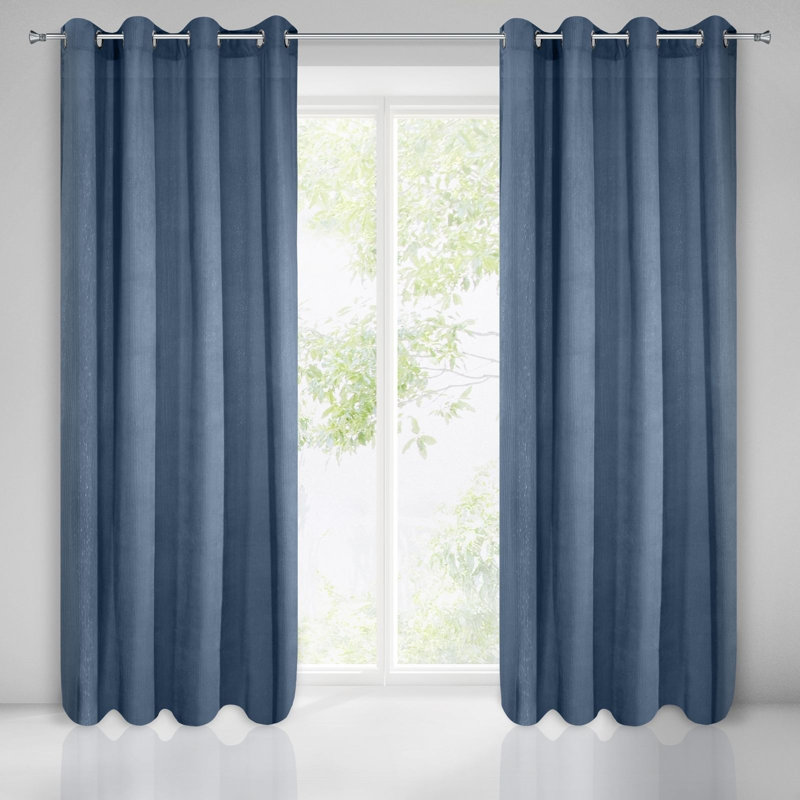 Gurucharan Eyelet Blackout Curtain, Marine