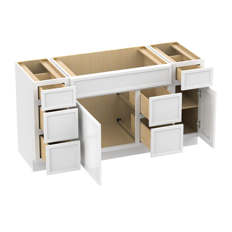 Base de meuble-lavabo simple 60 po seulement, Blanc