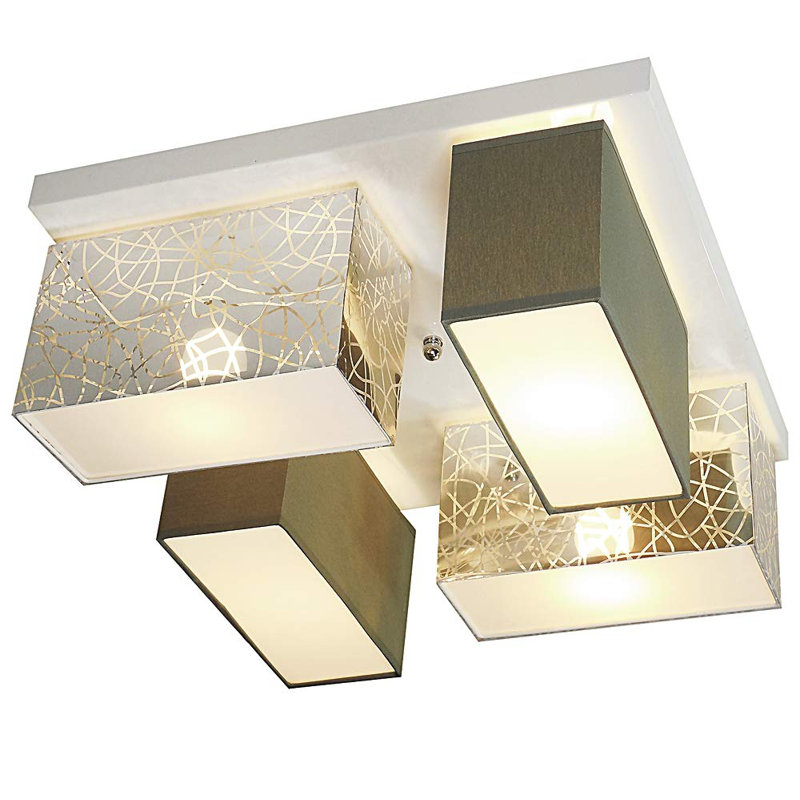 Raffa Semi Flush Mount, Silver, dark grey
