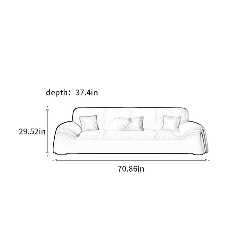 Hydène, H 29,52 po x l 70,86 po x P 37,4 po, 2
