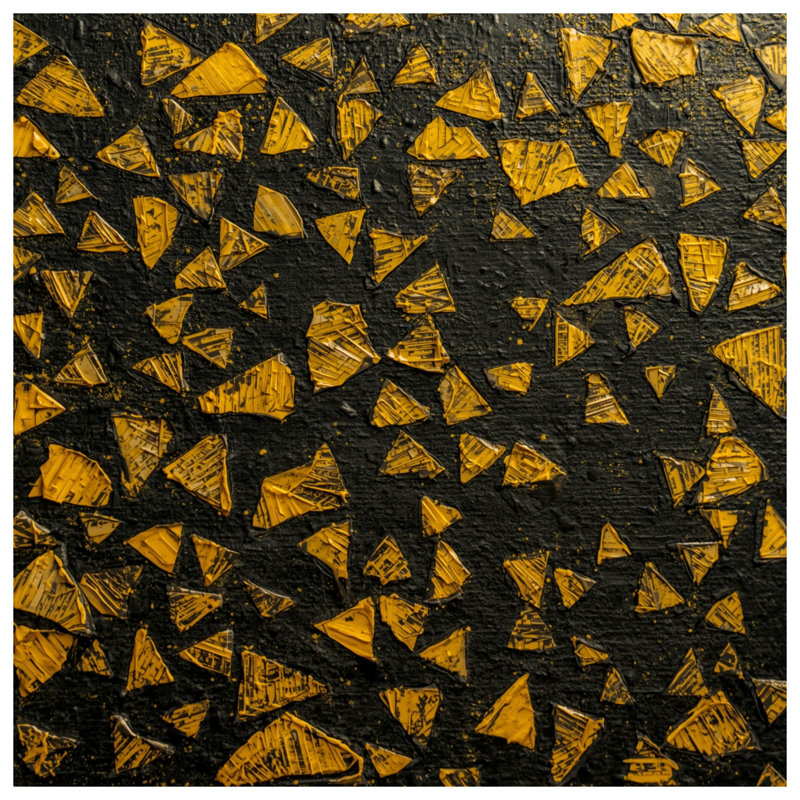 Yellow Triangular Fragments Double Sided Throw Pillows, 18 x 18 inches