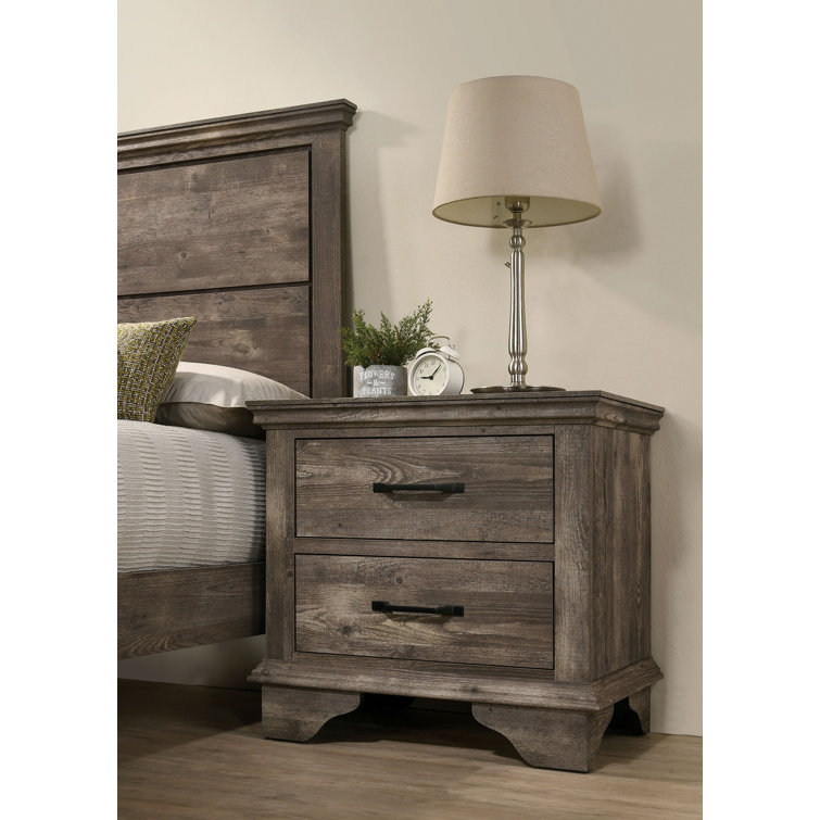 Hosia 26'' Tall 2 - Drawer Nightstand in Gray