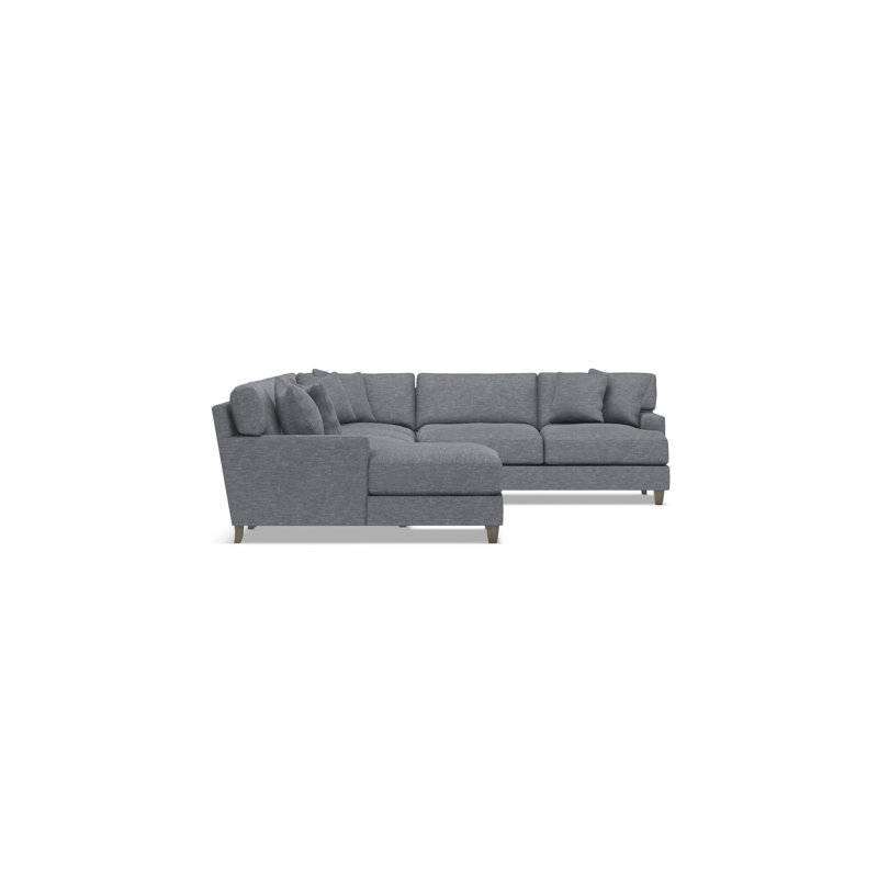 Mila Sectional, Dark Gray Polyester Blend, 33.5" H x 137" W x 107" D, Left Hand Facing