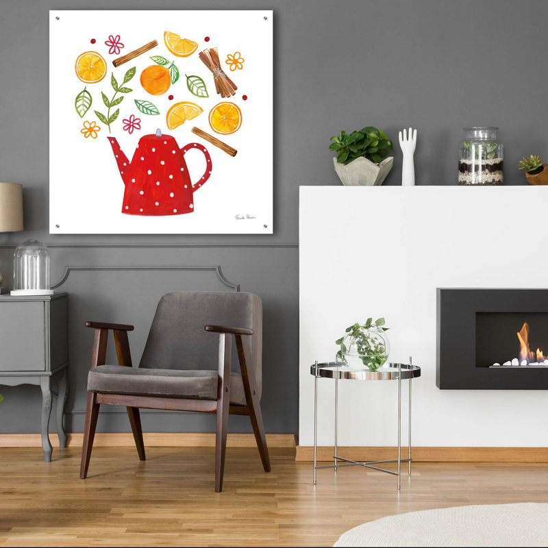  «Organic Tea 4» par Farida Zaman, art mural en verre acrylique, 36 po x 36 po, H 36 po x l 36 po