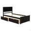Lit plateforme avec rangement, 2 tiroirs avec roulettes, structure simple-587978811