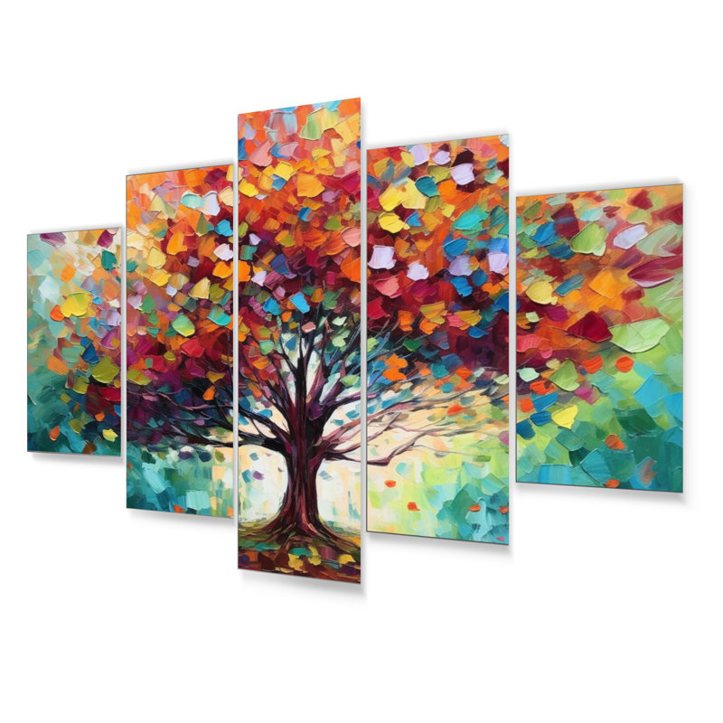 Ensemble de décoration murale Coral Oak Tree At The Farm I - Trees