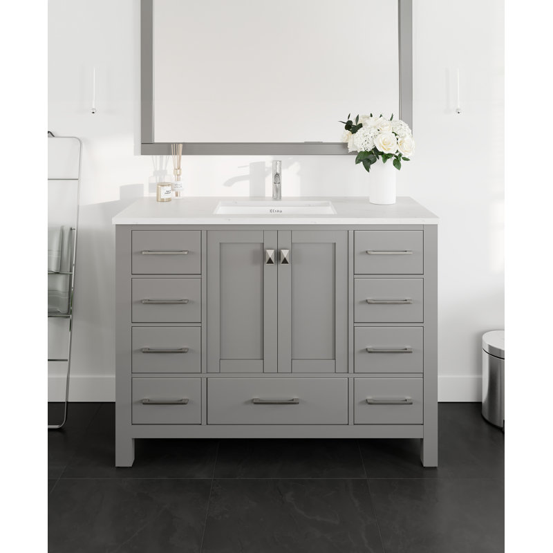 London 48" Single Bathroom Vanity Set, Gray