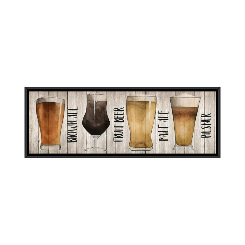 « bière chart i », impression sur toile, H 16 po x l 48 po x P 1,5 po, Cadre noir