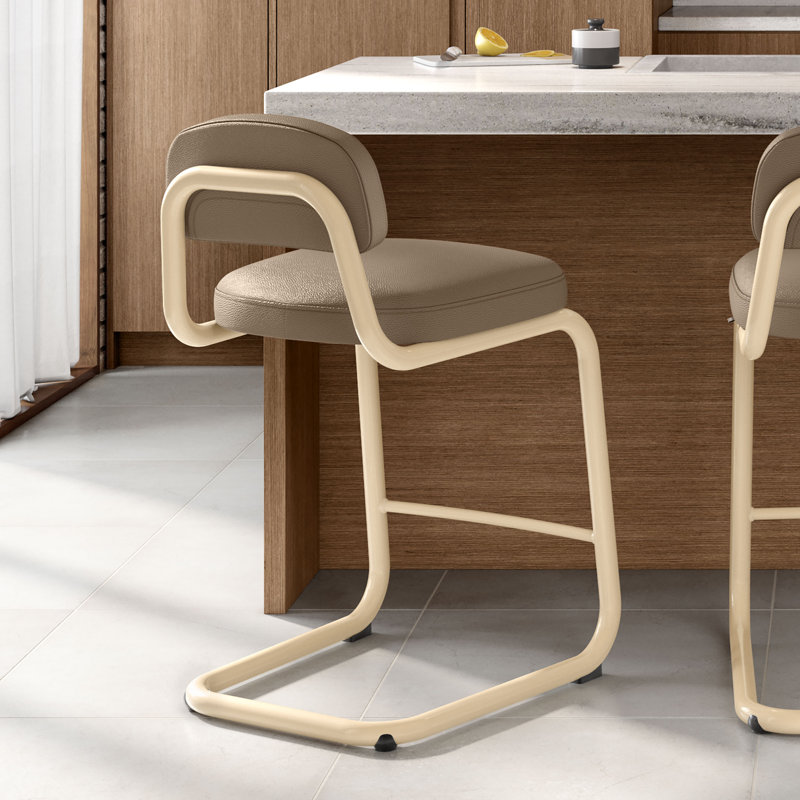 Tabouret de comptoir Amisco Flynn, Brun taupe