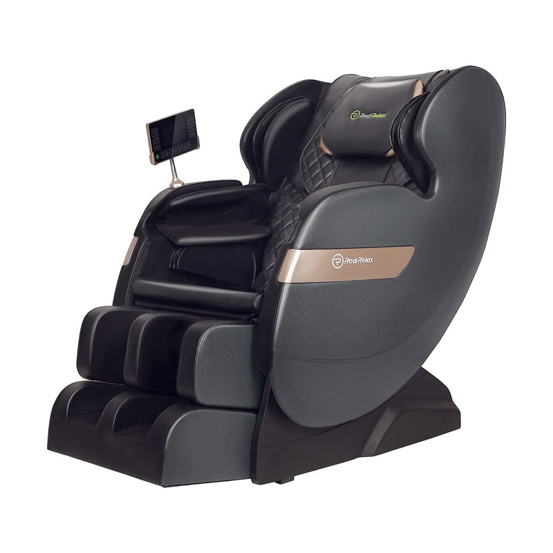 Newest Full Body Zero Gravity Massage Chair with Dual-Core S Track, LCD Remote and APP Control, Black Faux Leather
