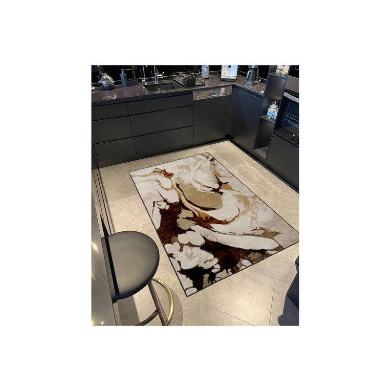 Tapis décoratif tissé à rayures colorées Modern, Tapis de couloir 3 pi 3 po x 9 pi 10 po