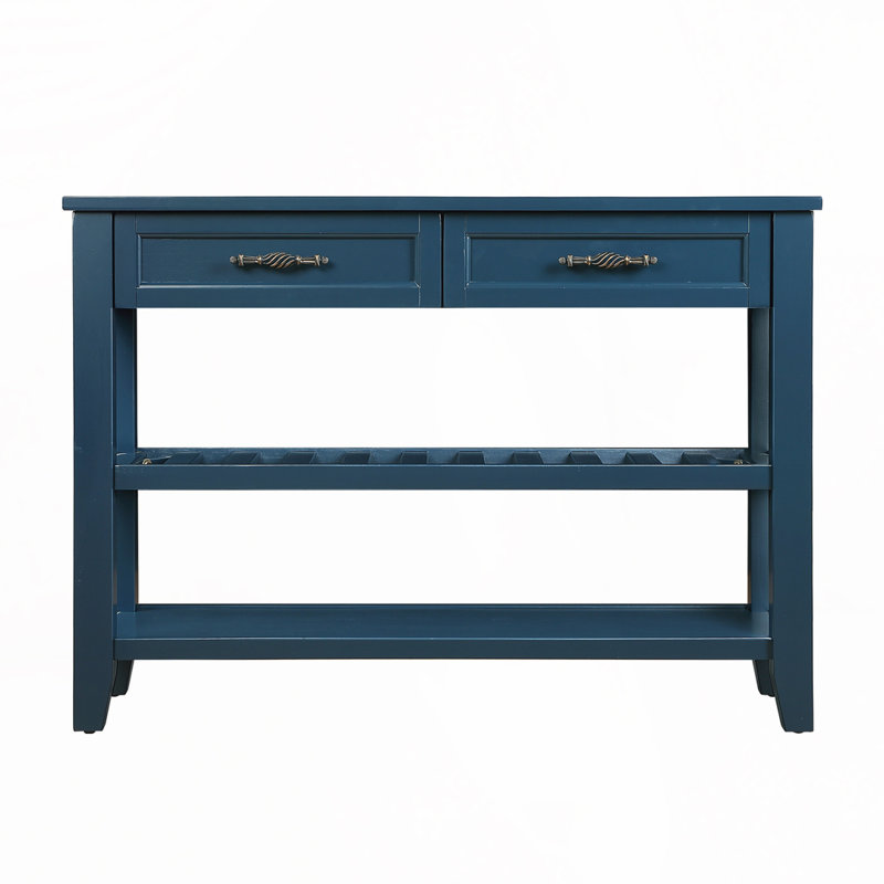 42'' Mid-Century Solid Wood Console Sofa Table With 2 Drawers And 2 Shelves, Buffet Sideboard For Entryway, Living Room, Or Kitchen | Gift Idea