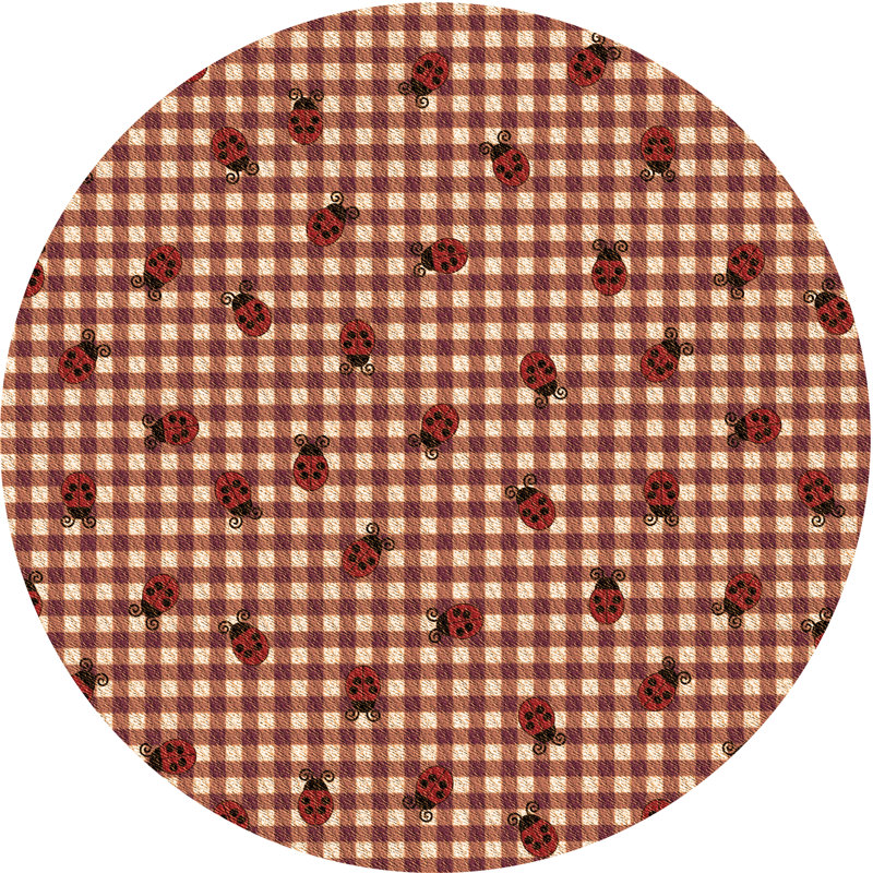 Tapis de la surface brune en laine à carreaux Kramer, Rond 3 pi