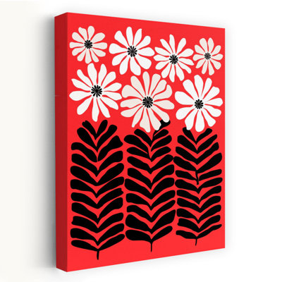 Vibrant Garden Bloom Abstract Minimalist Modern Flower Nature Wall Art Print
