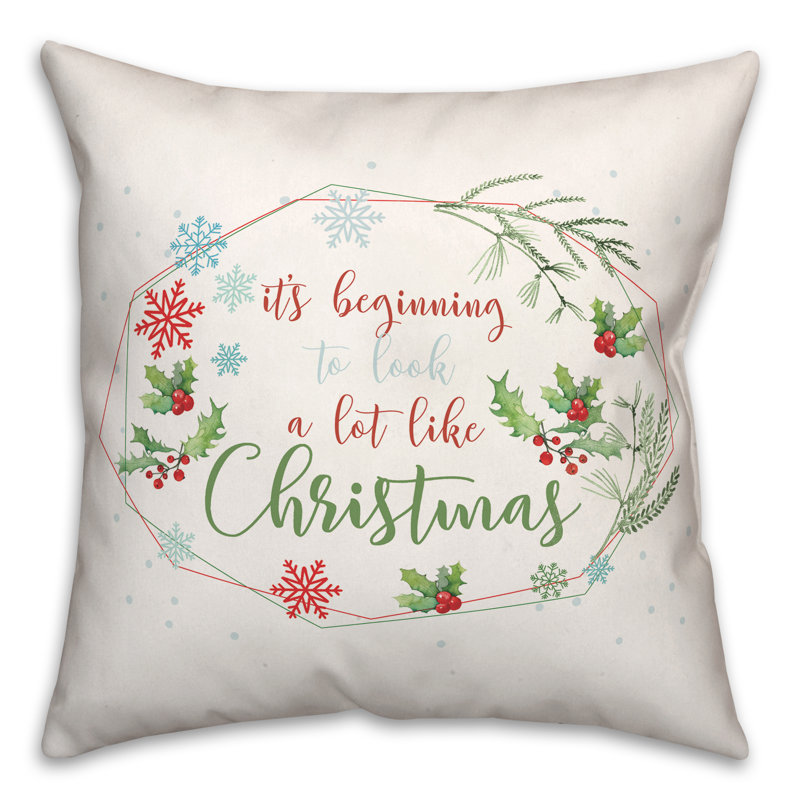 Beginning Look Christmas Throw Pillow, 16" x 16"