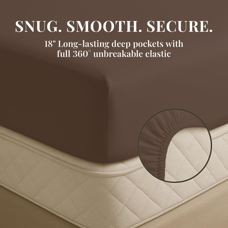 Premium Rayon From Bamboo Blend Sheet Set With Deep Pockets, Cooling and Breathable, King Sheet Set with 4 Pillowcases