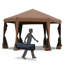 Pavillon de jardin hexagonal escamotable Outsunny