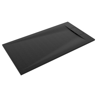 59 in. x 32 in. Barrier-Free Curbless Shower Base in Black with Reversible Drain, Slip-Resistant, and ADA Compliant