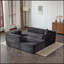 Canapé modulaire à compression avec méridienne confortable, canapé en L désossé pour le salon et la chambre à coucher, conception modulaire minimaliste, assise profonde, velours côtelé noir-1515358475
