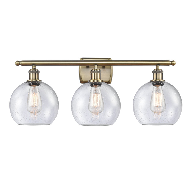 Éclairage de salle de bain à intensité variable à 3 lumières Baptista, Ampoule DEL 6 watts Vinage, Blanc mat à bulles