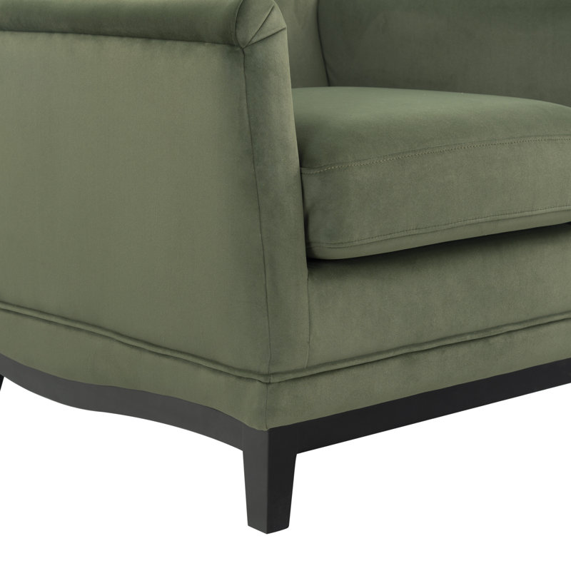 Fauteuil d'appoint en velours Franny, Vert olive