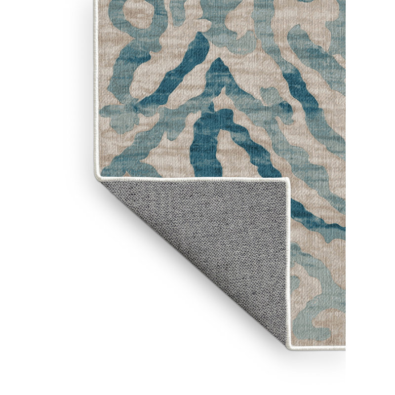 Machine Washable Beige Area Rug, Square 8'