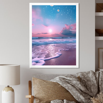«Sunset Serenity» par Ocean en rose tendre et bleu sur toile