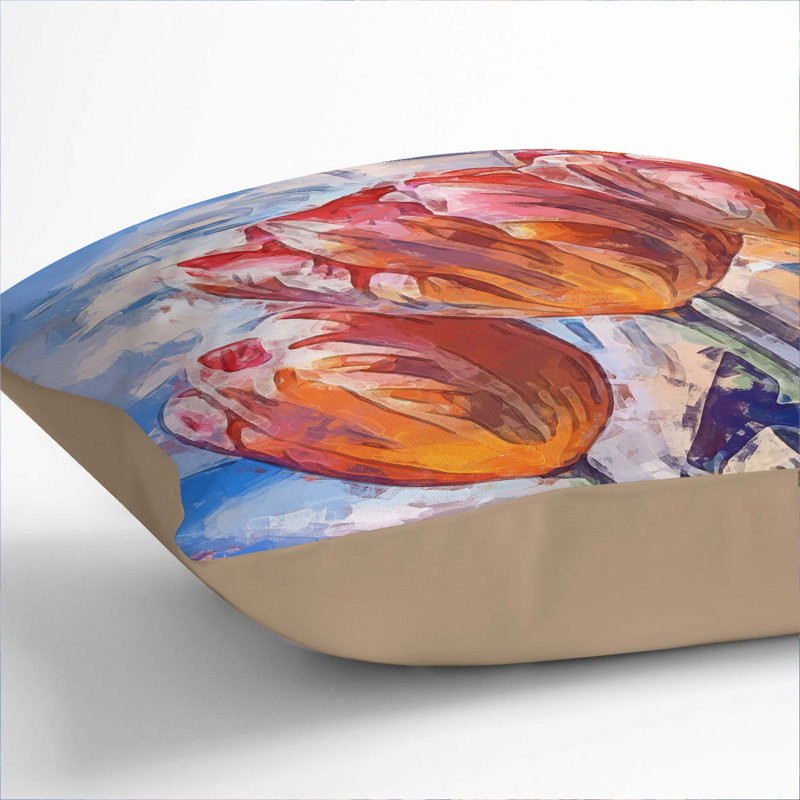 Floral Square Throw Cushion, Stone, 55cm H x 55cm W x 20cm D