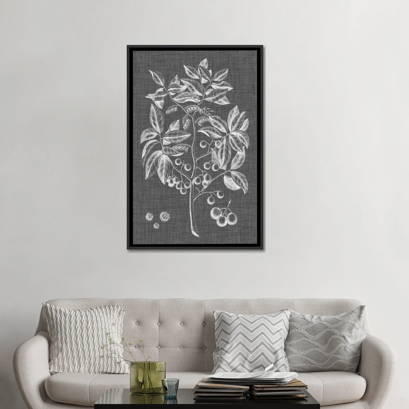 «Graphic Foliage VI», reproduction d'impression sur toile tendue, H 48 po x l 32 po x P 1,5 po, Toile avec cadre noir