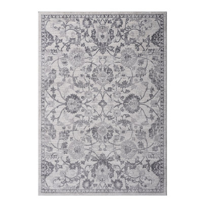 Tapis gris / argenté / argenté 5 x 7 po