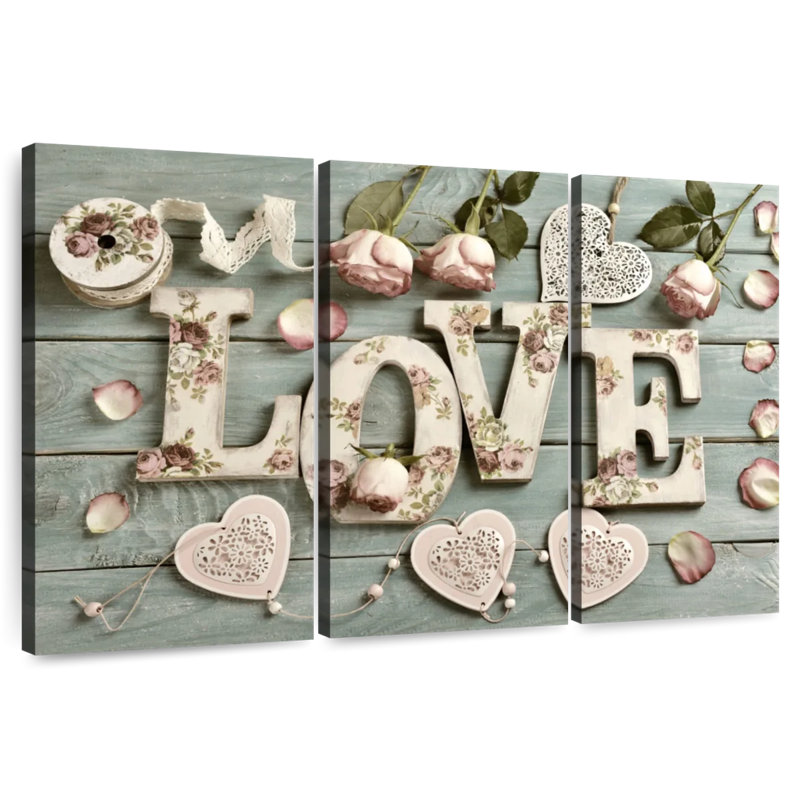 Shabby Elegance Love Wall Sign, 32" H x 50" W