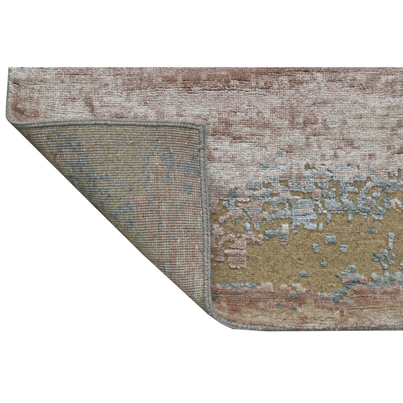 High-Quality Hand-Knotted Silver And Natural Area Rug