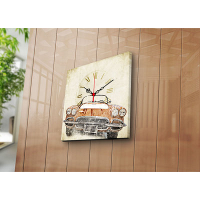 Elegant Decorative Canvas Wall Clock, 11 x 11 inches | 100% Suede Canvas, 100% Wooden Frame (Thickness: 1.2 inches) | Perfect for Home Decor, Living Room, Office, Timeless Style & Functionality
