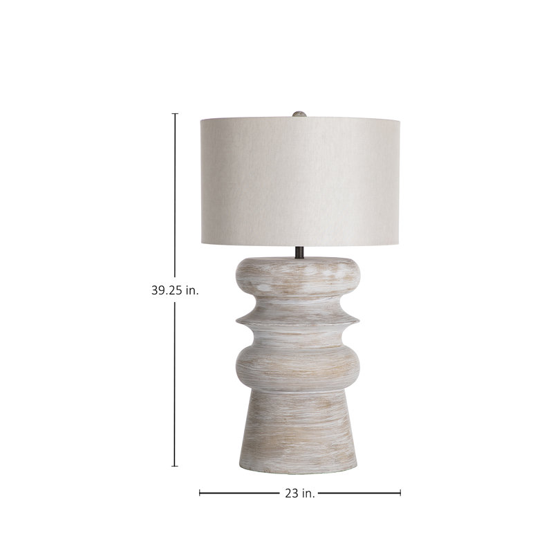Claudius Table Lamp, Light Washed