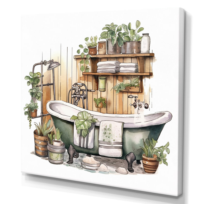 Décor de salle de bain naturel XXXVI - Impressions encadrées pour salle de bain, H 12 po x l 20 po x P 1 po, Toile tendue