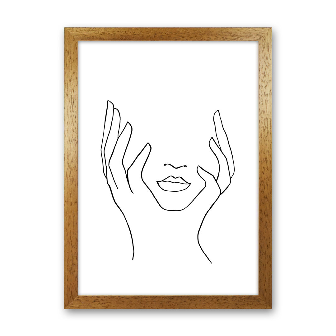 Line Art Holding Face by Planeta444 - Graphic Art Print on Paper