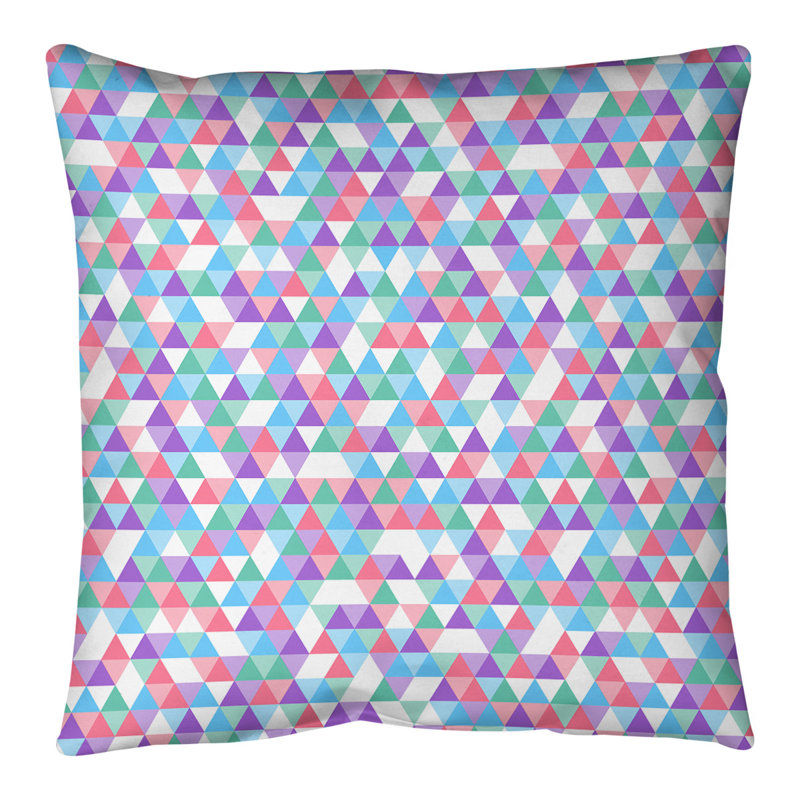 Coussin de sol géométrique Katelyn Elizabeth, 28 po x 28 po, Bleu / rose