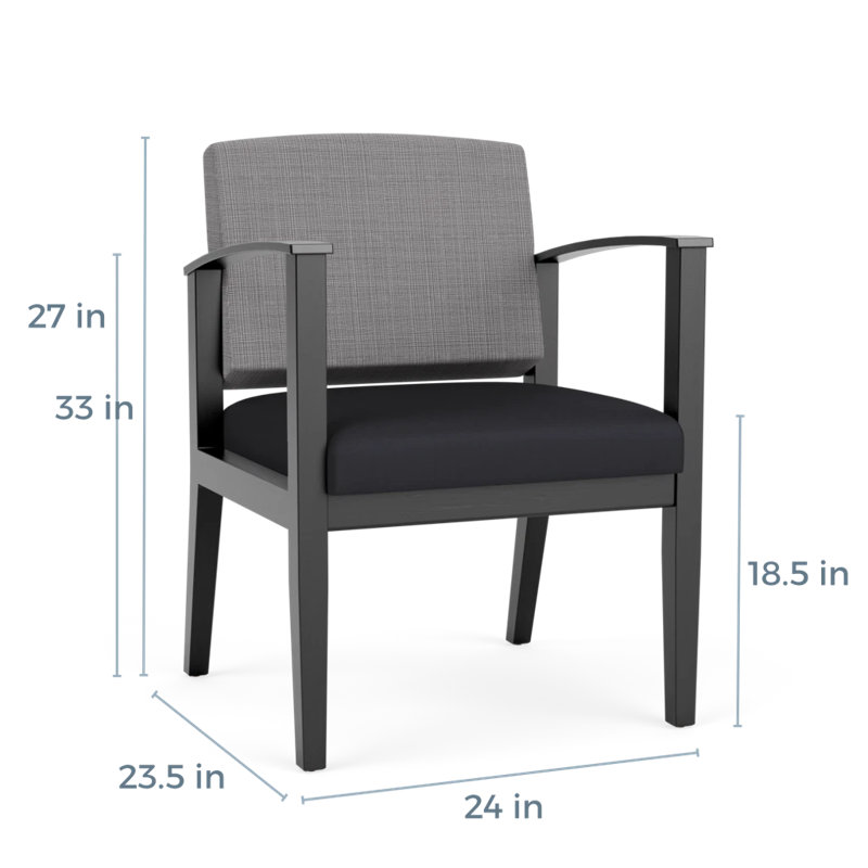 Chaise d’appoint ou d’invité amherst, Noir, Gris Chambray / noir Patriot Plus
