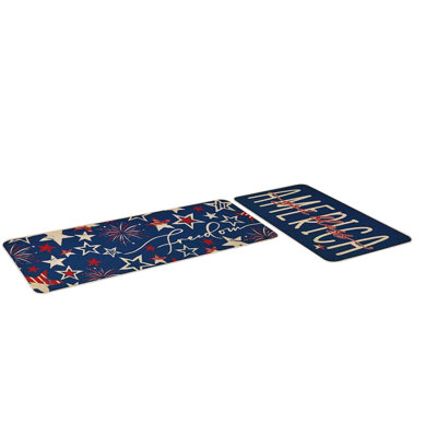 Ensemble de 2 tapis de cuisine en velours de cristal renforcé de caoutchouc pour un usage domestique qui absorbe l'eau et l'huile