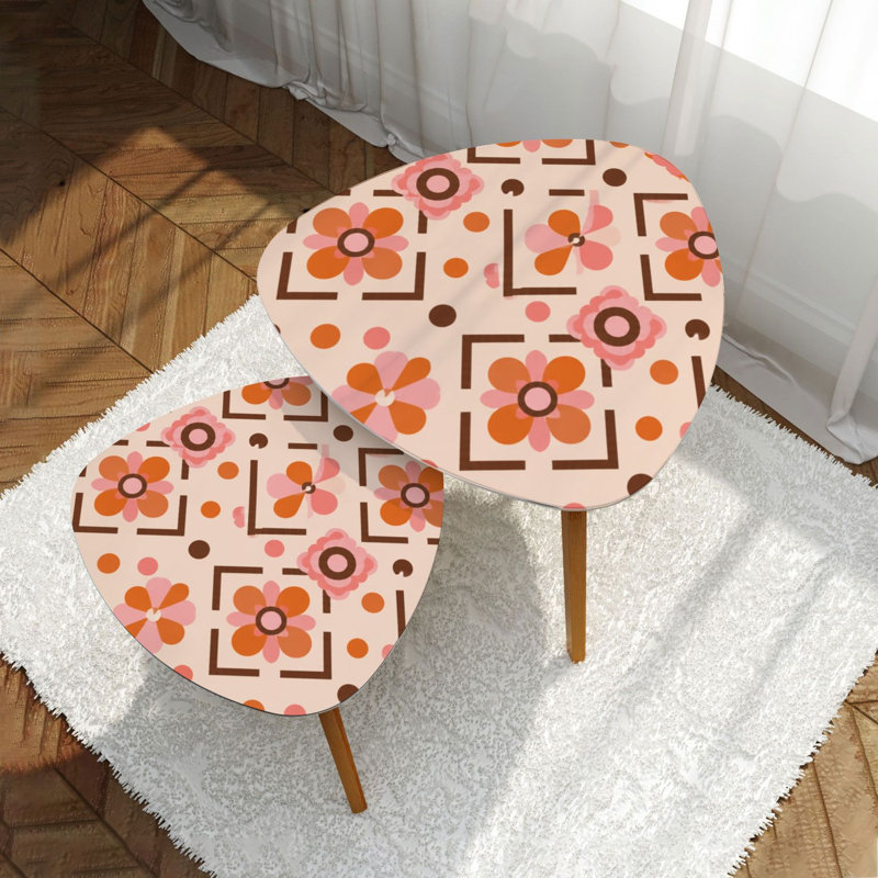 Ensemble de 2 tables basses gigognes Triangle