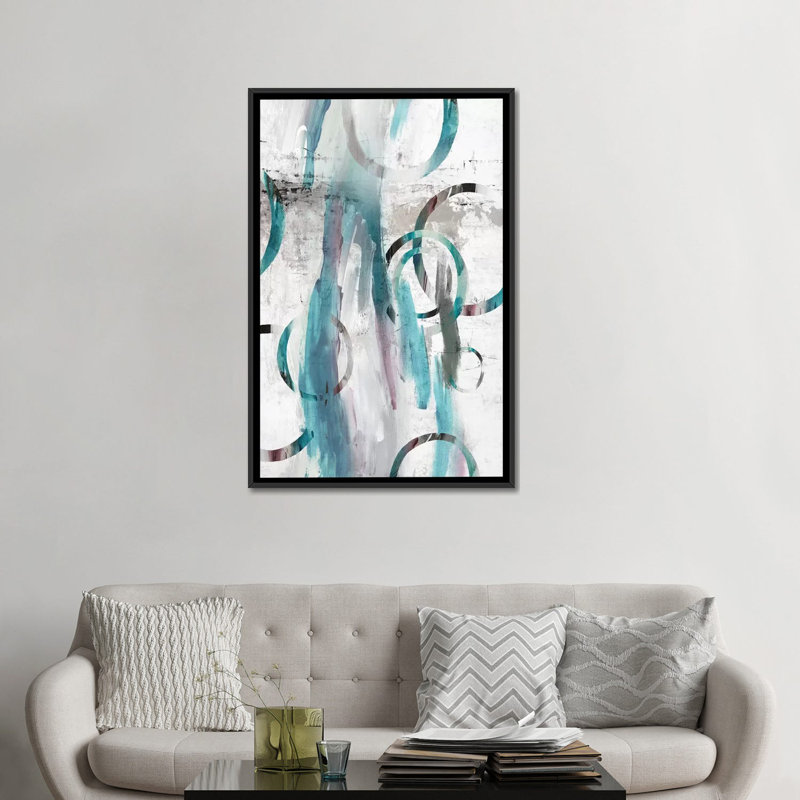 «Hula Hoop I», reproduction sur toile, H 26 po x l 18 po x P 1,5 po, Toile avec cadre noir