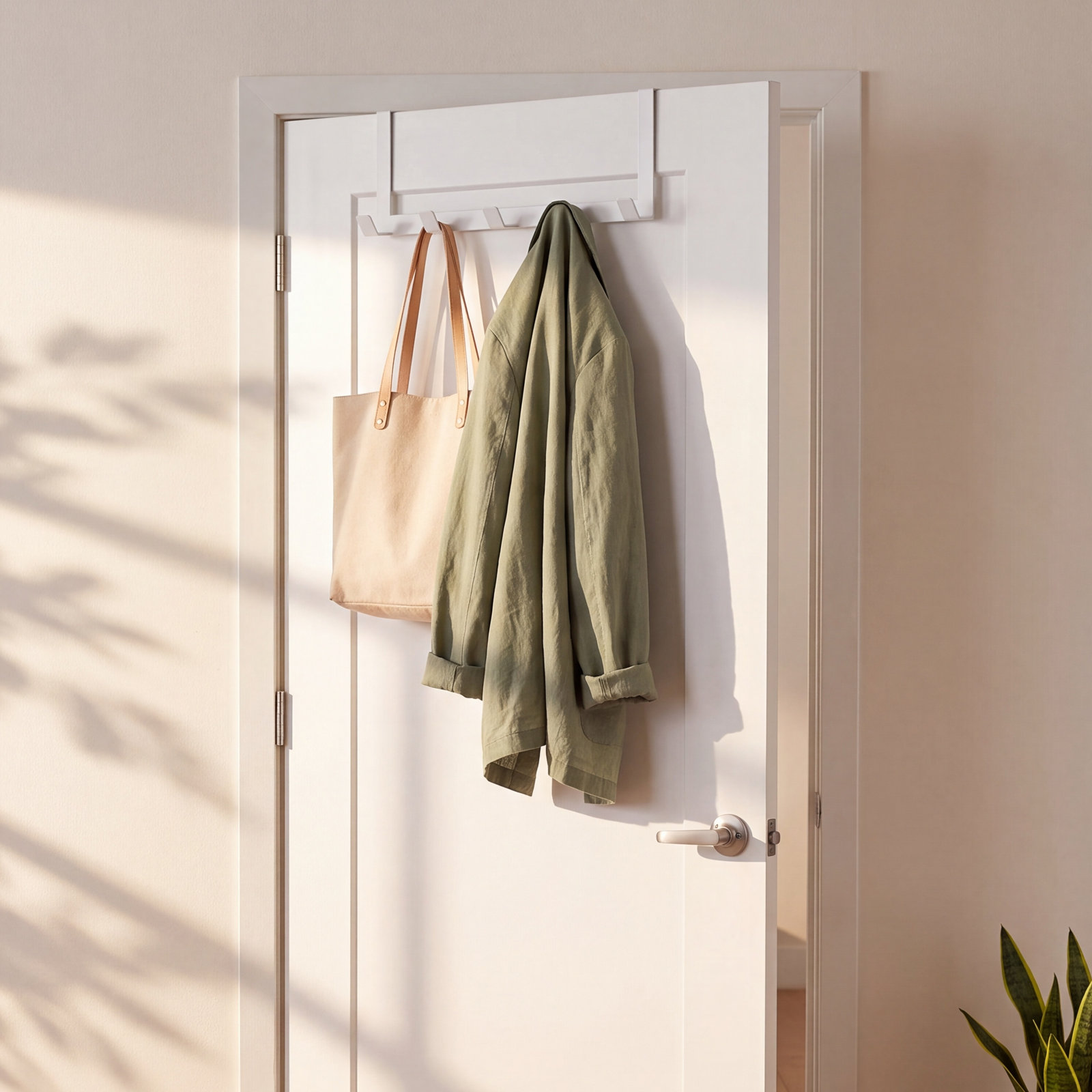 5 - Hook Steel Coat Rack, White