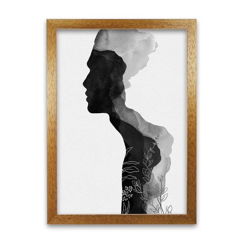 Orara Him - Print, 42cm H x 29cm W x 1cm D, Brown Framed