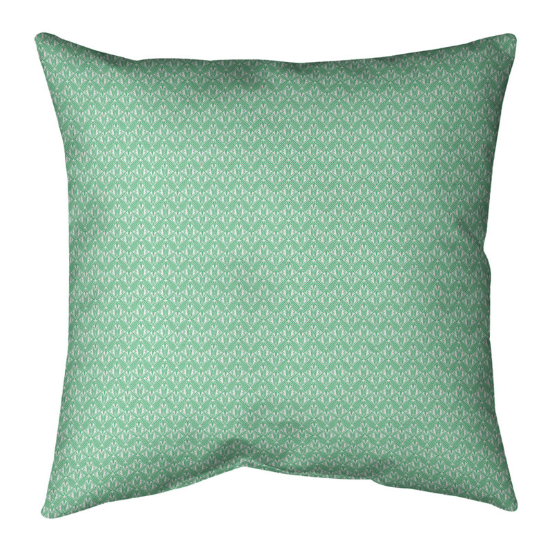 Coussin décoratif intérieur / extérieur Katelyn Elizabeth Ombre Art Deco, 16 po x 1 po, Vert